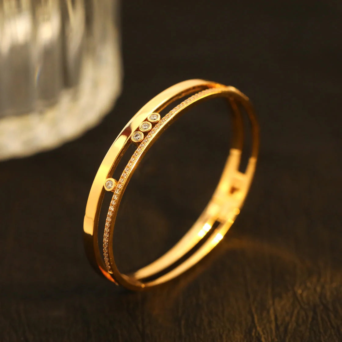 [Solara jewelry]Move Romane Diamond Bangle Bracelet