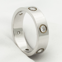 [Solara Jewelry]LOVE RING 5.5MM 6 DIAMONDS SILVER