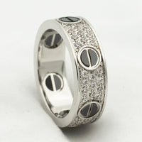 [Solara Jewelry]LOVEリング 5.5MM ダイヤモンドパヴェ セラミック