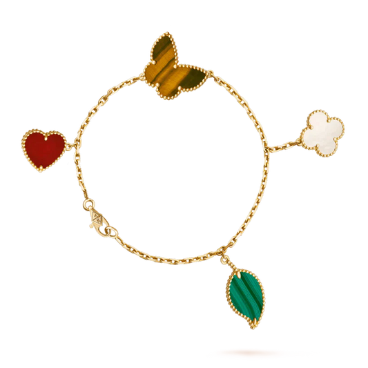 [Solara Jewelry]LUCKY SPRING 5 MOTIF GOLD BRACELET