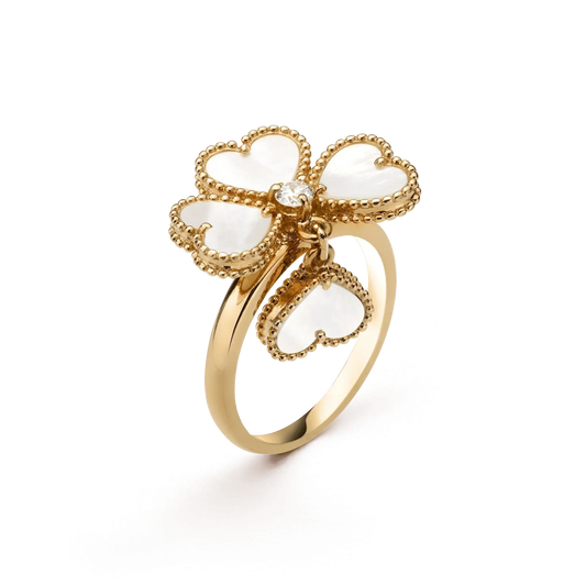 [Solara Jewelry]SWEET CLOVER WHITE MOP RING