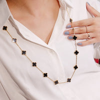 [Solara Jewelry]CLOVER 20 MOTIFS ONYX ROSEGOLD