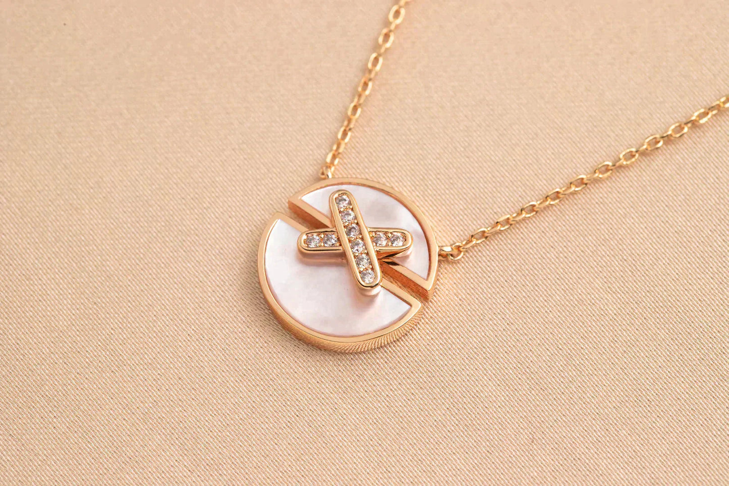 [Solara Jewelry]JEUX DE ROSE GOLD DIAMOND NECKLACE