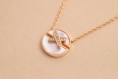 [Solara Jewelry]JEUX DE PINK GOLD DIAMOND NECKLACE