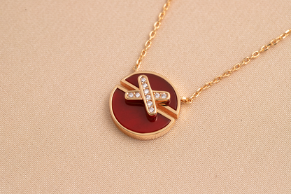[Solara Jewelry]JEUX DE PINK GOLD DIAMOND NECKLACE