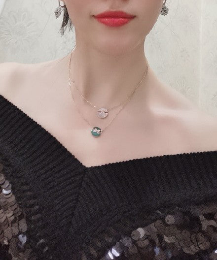[Solara Jewelry]JEUX DE PINK GOLD DIAMOND NECKLACE