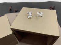 [Solara Jewelry]JEUX DE WHITE MOP SILVER DIAMOND EARRINGS