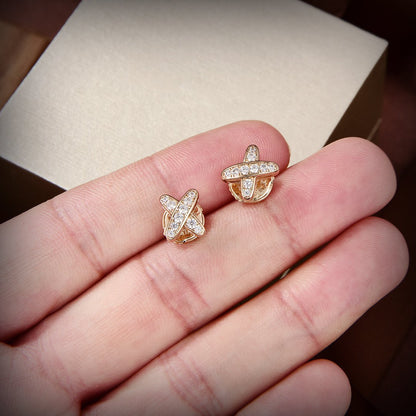 [Solara Jewelry]JEUX DE GOLD DIAMOND EARRINGS
