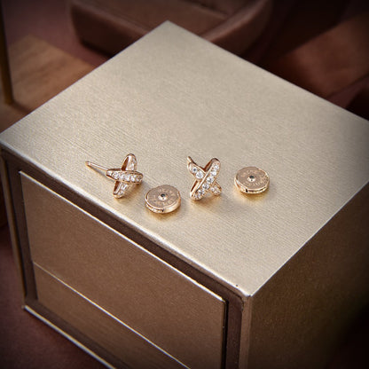 [Solara Jewelry]JEUX DE GOLD DIAMOND EARRINGS