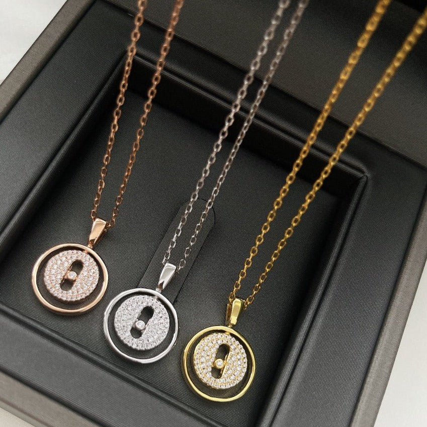 [Solara jewelry]LUCKY MOVER PM PAVED NECKLACE