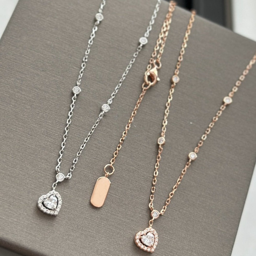[Solara jewelry]JOY HEART DIAMOND NECKLACE