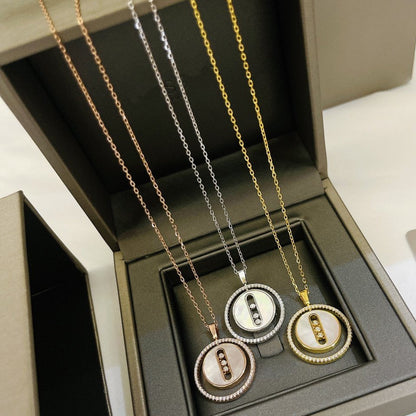 [Solara jewelry]LUCKY MOVE MM NACRE BLANCHE DIAMOND NECKLACE