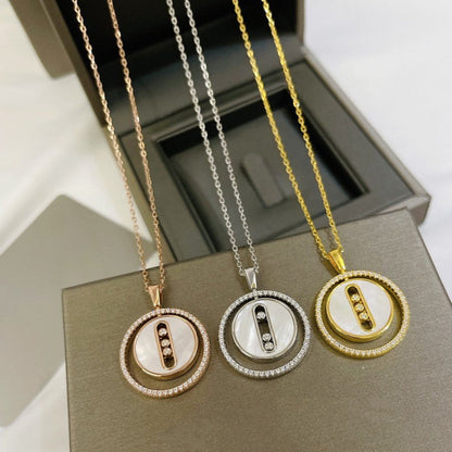 [Solara jewelry]LUCKY MOVE MM NACRE BLANCHE DIAMOND NECKLACE