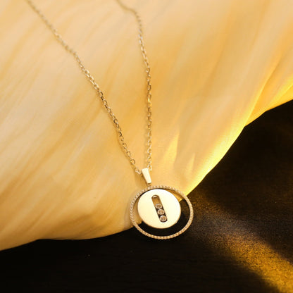 [Solara jewelry]LUCKY MOVE MM SILVER DIAMOND NECKLACE
