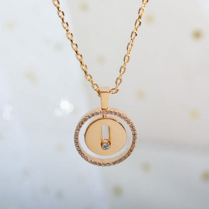 [Solara jewelry]LUCKY MOVE PM NECKLACE PINK GOLD DIAMOND
