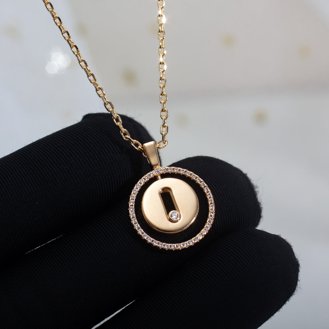 [Solara jewelry]LUCKY MOVE PM NECKLACE PINK GOLD DIAMOND