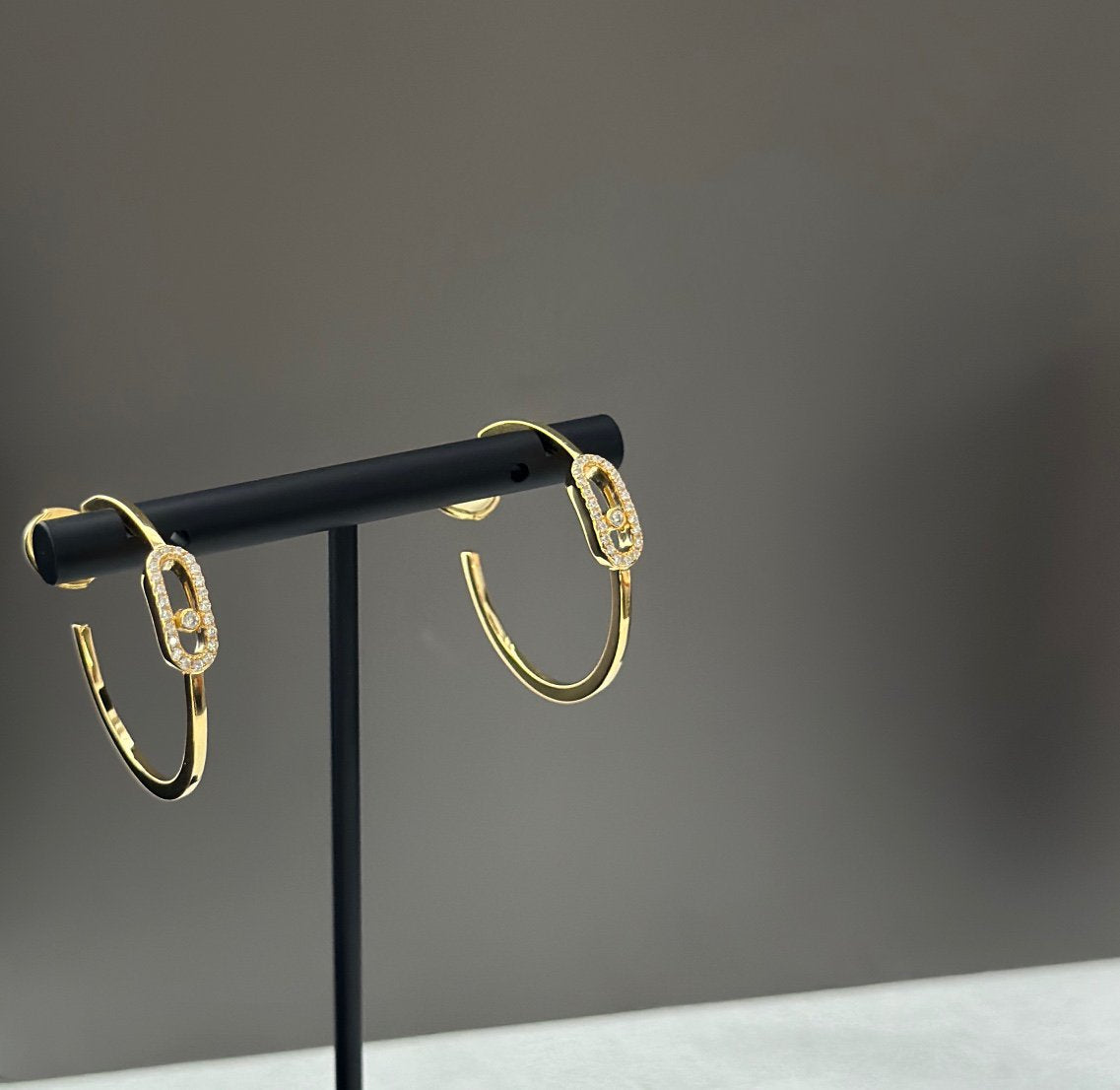 [Solara jewelry]CREOLES MOVE UNO PM DIAMOND EARRINGS