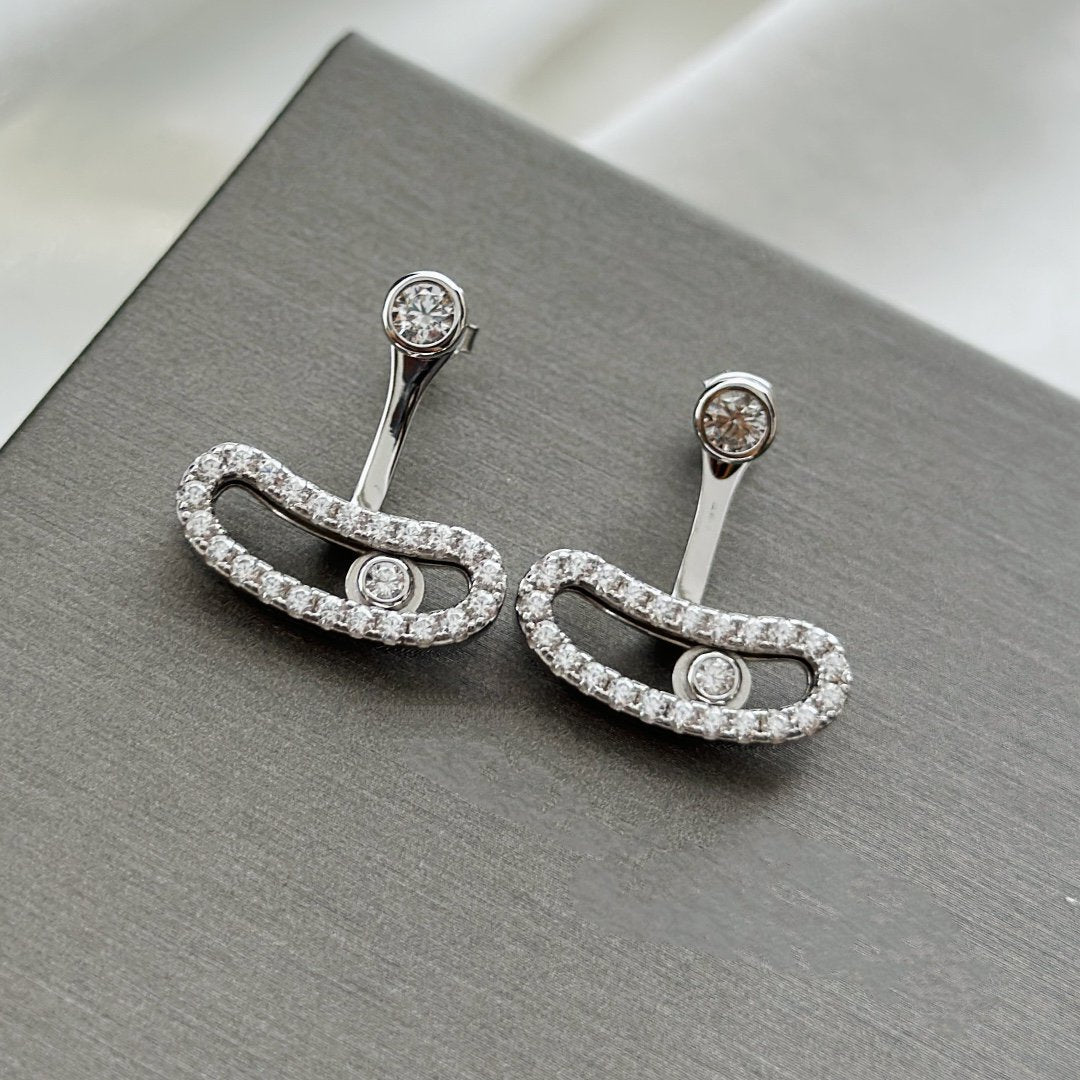 [Solara jewelry]MOVE UNO SILVER DIAMOND EARRINGS