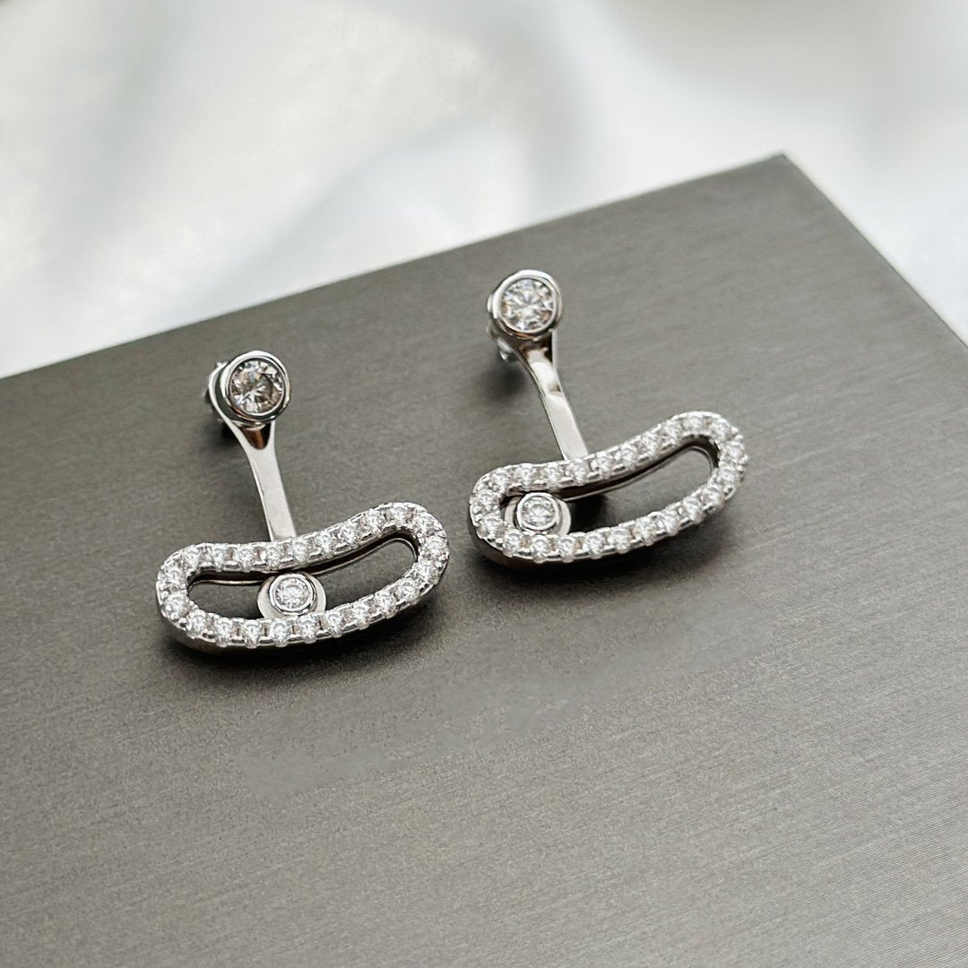 [Solara jewelry]MOVE UNO SILVER DIAMOND EARRINGS