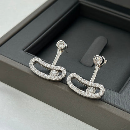 [Solara jewelry]MOVE UNO SILVER DIAMOND EARRINGS