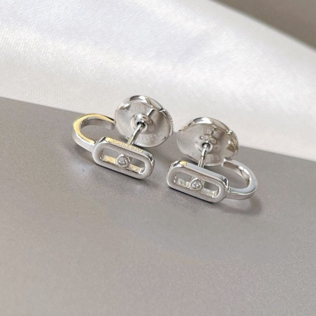 [Solara jewelry]CREOLES MOVE UNO MINI 1 DIAMOND EARRINGS
