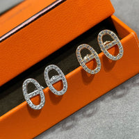 [Solara Jewelry]HM FULL DIAMOND PIG NOSE STUD EARRINGS