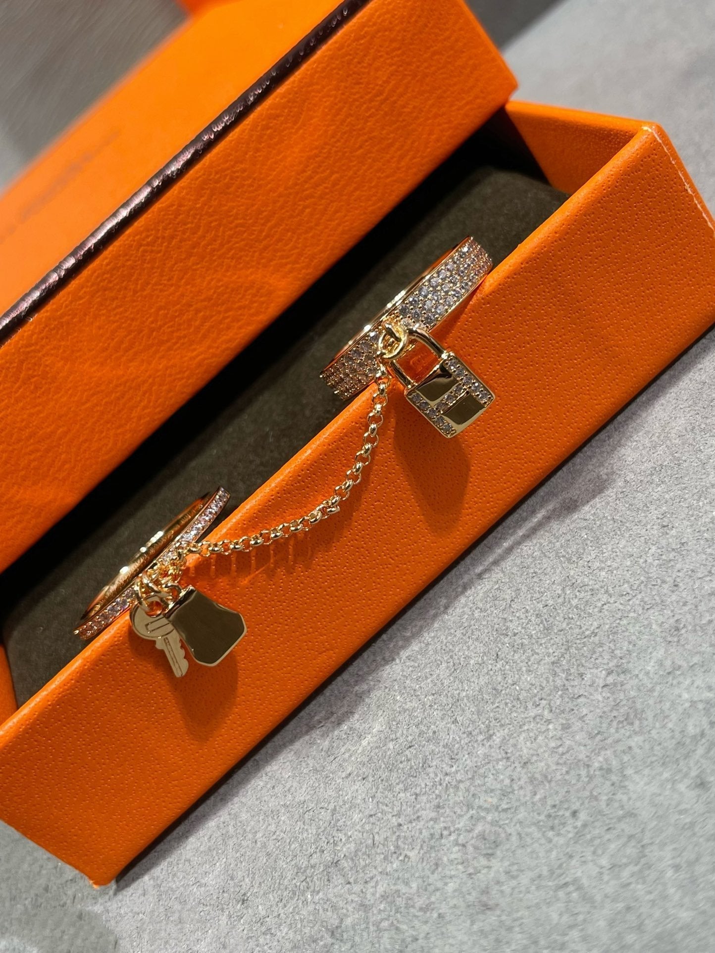 [Solara Jewelry]HM KELLY CLOCHETTE DOUBLE RING IN  WITH DIAMONDS