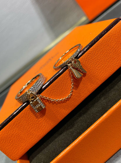 [Solara Jewelry]HM KELLY CLOCHETTE DOUBLE RING IN  WITH DIAMONDS