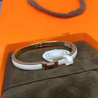 [Solara Jewelry]CLASSIC HM CLIC WHITE 8MM ENAMEL BRACELET