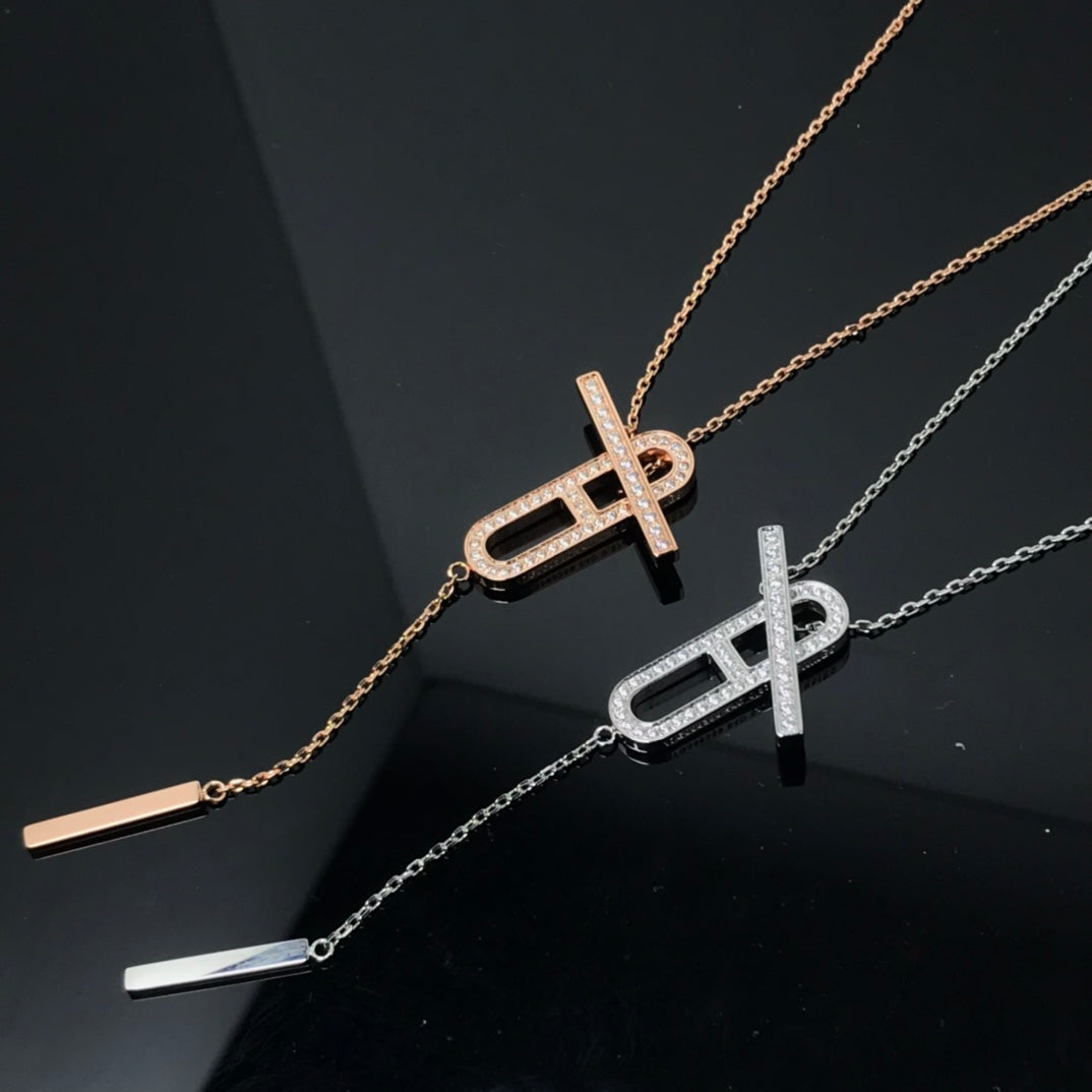[Solara Jewelry]HM NECKLACE PLATINUM ROSE GOLD DIAMOND