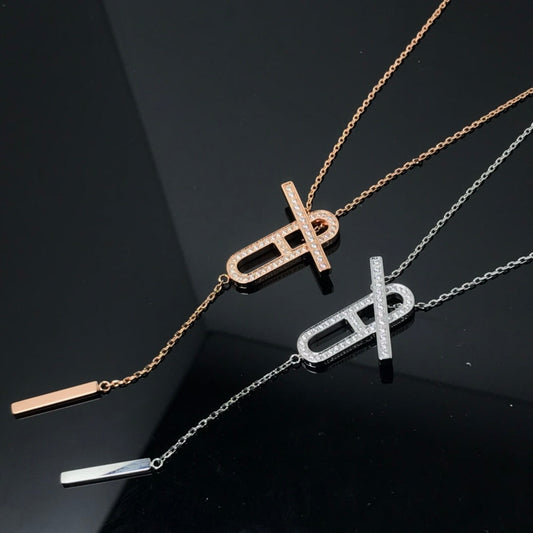 [Solara Jewelry]HM NECKLACE PLATINUM ROSE GOLD DIAMOND