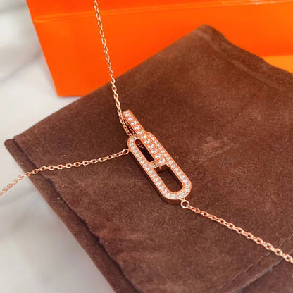 [Solara Jewelry]HM NECKLACE PLATINUM ROSE GOLD DIAMOND