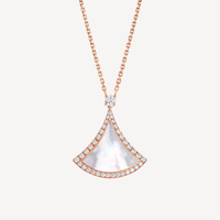 [Solara Jewelry]DREAM MOP DIAMOND PAVED PINK GOLD NECKLACE