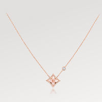 [Solara Jewelry]STAR PINK MOP 1 DIAMOND PINK GOLD NECKLACE