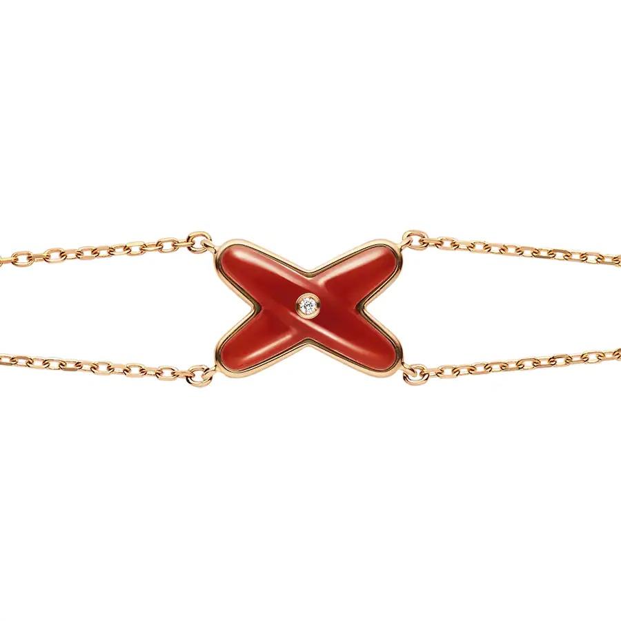 [Solara Jewelry]JEUX BRACELET CARNELIAN PINK GOLD 1 DIAMOND