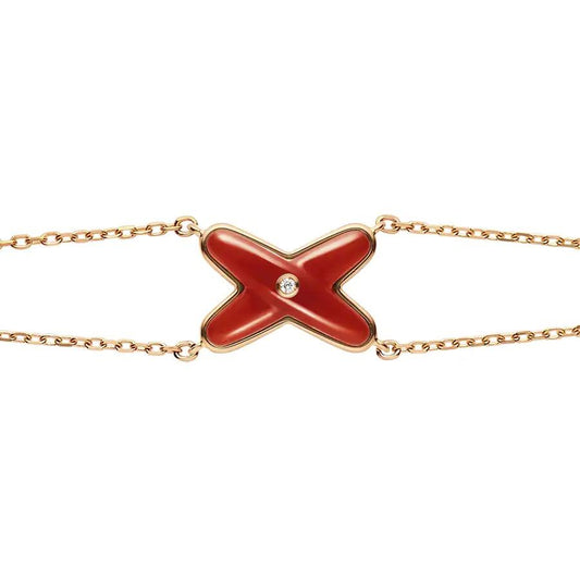 [Solara Jewelry]JEUX BRACELET CARNELIAN PINK GOLD 1 DIAMOND