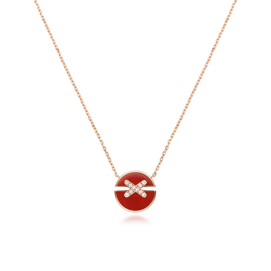 [Solara Jewelry]JEUX DE ROSE GOLD DIAMOND NECKLACE