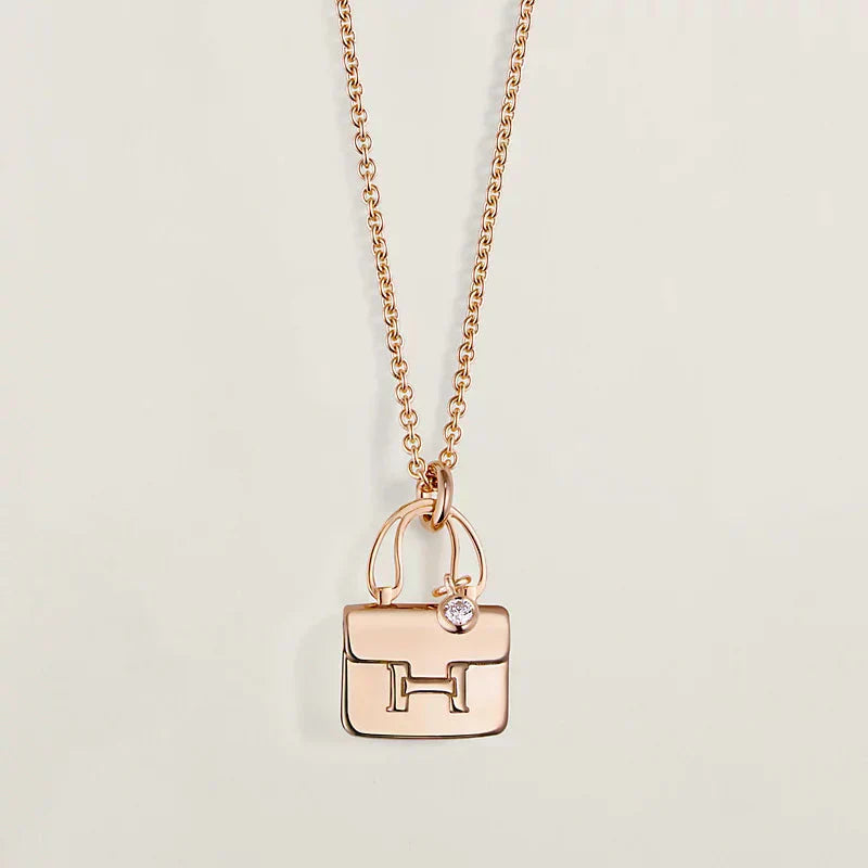 [Solara Jewelry]AMULETTE PEDANT ROSE GOLD NECKLACE