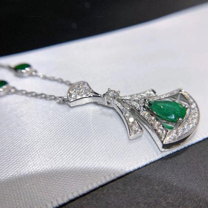 [Solara Jewelry]DREAM NECKLACE MALACHITE DIAMOND SILVER