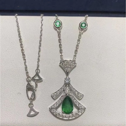 [Solara Jewelry]DREAM NECKLACE MALACHITE DIAMOND SILVER