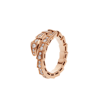 [Solara Jewelry]SERPENTI RING PINK GOLD DIAMOND PAVED 4MM