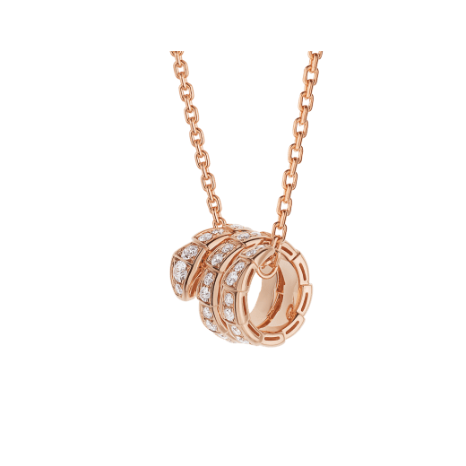 [Solara Jewelry]SERPENTI PINK GOLD NECKLACE DOUBLE RING DIAMOND