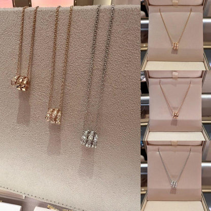 [Solara Jewelry]SERPENTI  NECKLACE DOUBLE RING DIAMOND