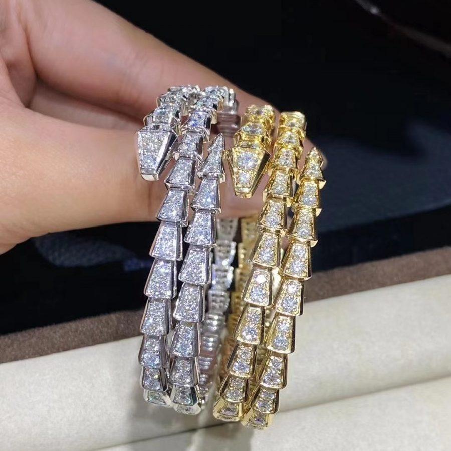 [Solara Jewelry]SERPENTI BRACELET GOLD DIAMOND DOUBLE ROW
