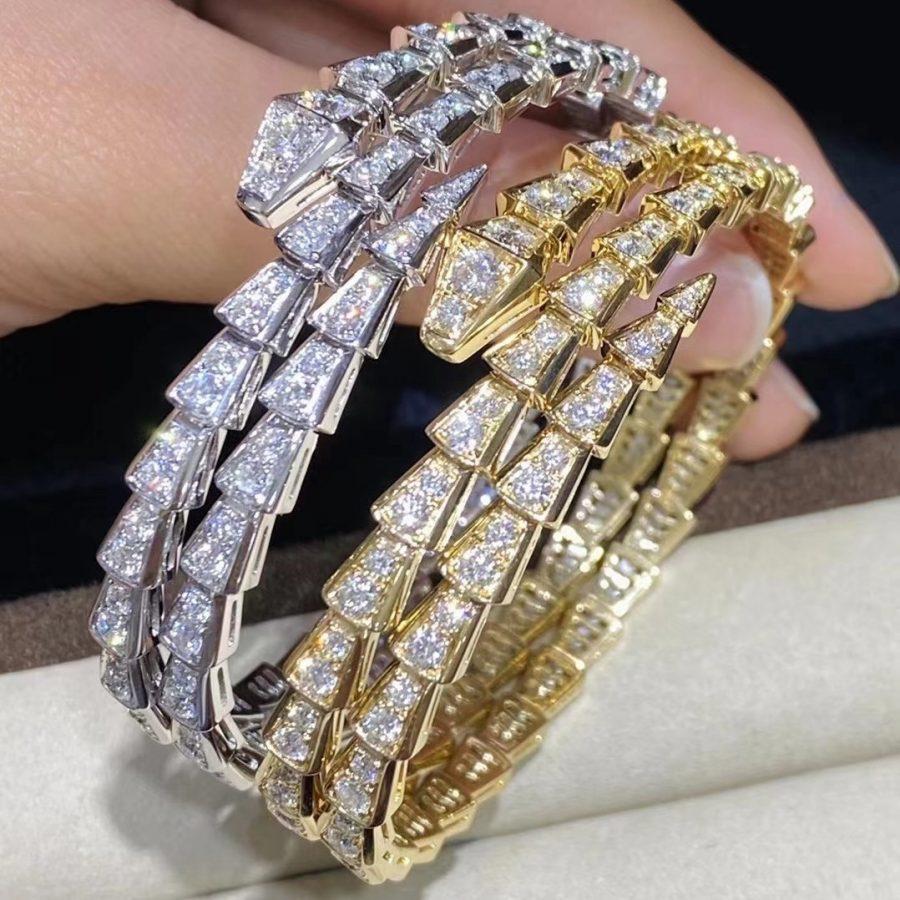 [Solara Jewelry]SERPENTI BRACELET GOLD DIAMOND DOUBLE ROW