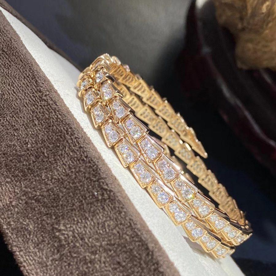 [Solara Jewelry]SERPENTI BRACELET GOLD DIAMOND DOUBLE ROW
