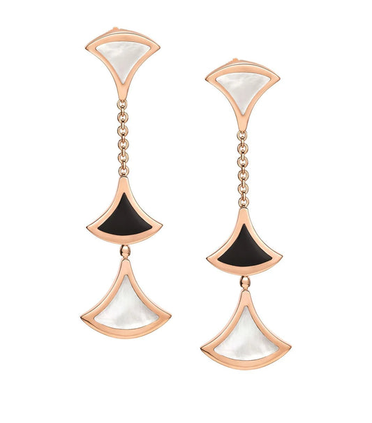 [Solara Jewelry]DREAM EARRINGS 3 MOTIFS ONYX MOP PINK GOLD