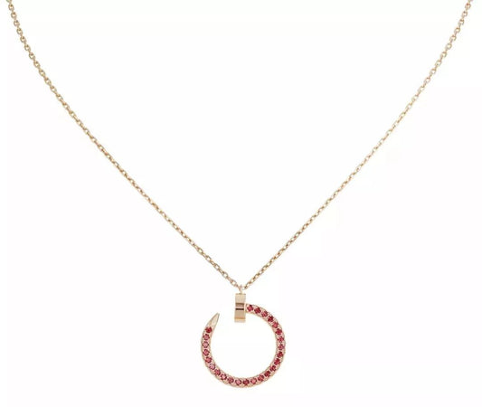 [Solara Jewelry]JUSTE NECKLACE GOLD RED DIAMONDS