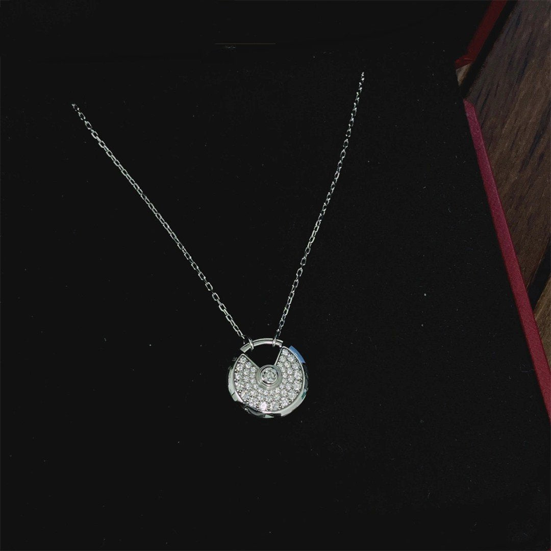 [Solara Jewelry]AMULETTE SILVER FULL DIAMOND NECKLACE