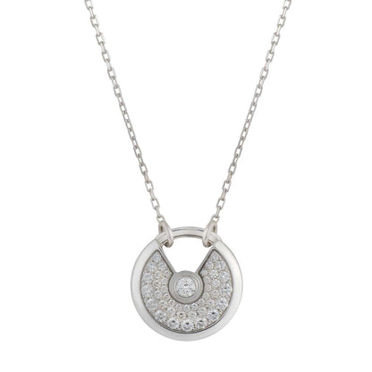 [Solara Jewelry]AMULETTE SILVER FULL DIAMOND NECKLACE